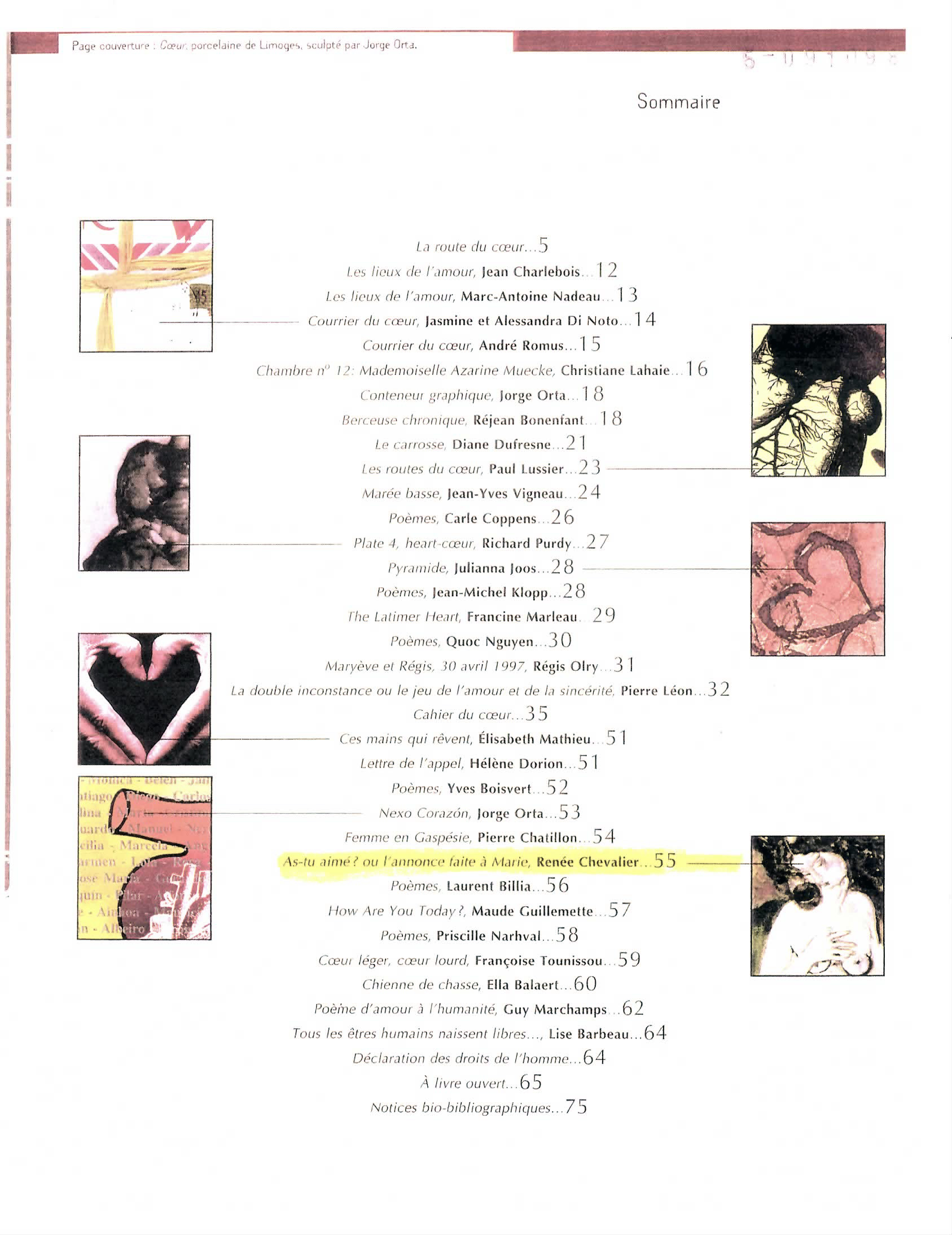 Art le Sabord 1998- Index