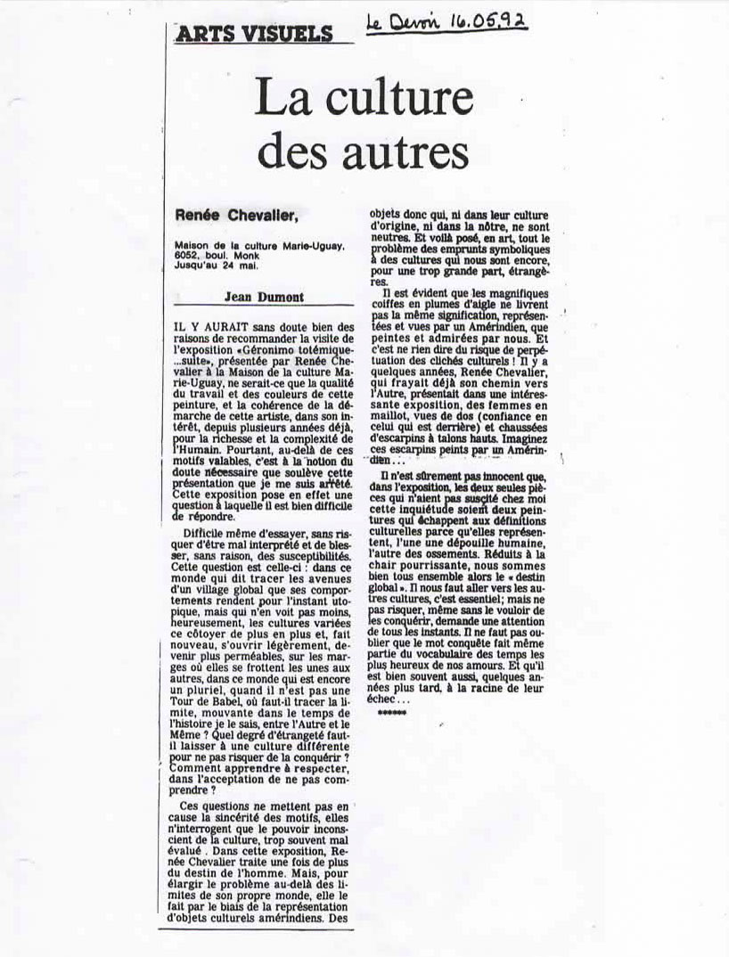 Le Devoir 16-05-1992