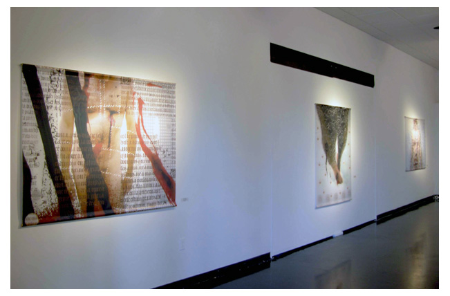  Stigmates II, cr�ations num�riques imprim�es sur fibre synth�tique, Galerie d'art de Matane, Qu�bec,   